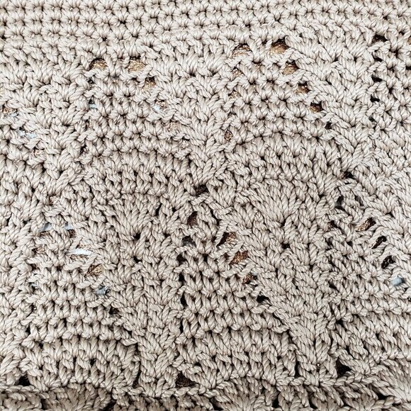The SAK Crochet Hobo Purse Handbag Woven Bag Tan Crossbody Pockets Zip - Picture 3 of 10